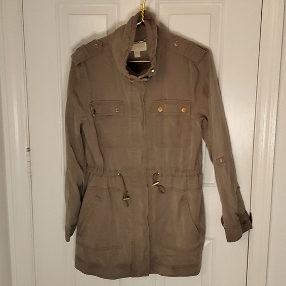 Michael Kors Womens Anorak Utility Zipper & Snap Jacket with Gold Hardware - Picture 2 of 7